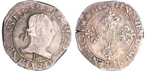 Henri III (1574-1589) - Franc au col plat - 1580 B (Rouen)