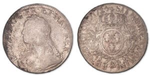 Louis XV - Ecu aux branches d'olivier 1726 & (Aix).