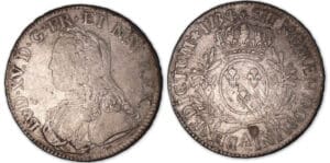 Louis XV - Ecu aux branches d'olivier 1734 A (Paris).