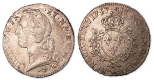 Louis XV - Ecu au bandeau 1757 vache (Pau).