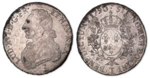 Louis XVI - Ecu aux branches d'olivier 1790 T (Nantes).