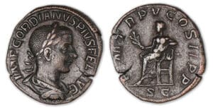 Gordien III - Sesterce (242/3, Rome) Apollon assis.