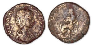 Julia Maesa - Sesterce (218-220, Rome) La Pudeur.