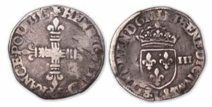 Henri III - Huitième d'écu 1583 L (Bayonne).