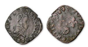 Henri III - Double tournois du Dauphiné 1589 Z (Grenoble).