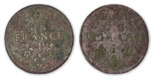 Louis XIV - Liard au buste juvénile I (Limoges) frappe incuse.
