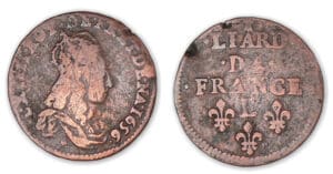 Louis XIV - Liard au buste juvénile 1656 L (Bayonne).