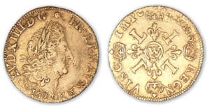 Louis XIV - Demi Louis d'or aux 4 L 1694 W (Lille).