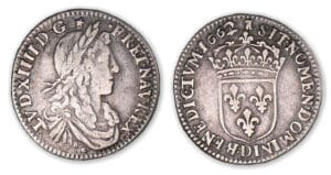 Louis XIV - Douzième d'écu au buste juvénile 1662/1 D (Lyon).