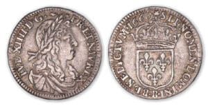Louis XIV - Douzième d'écu au buste juvénile 1660 B (Rouen).