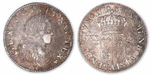Louis XV - Sixième d'écu de France-Navarre 1719 A (Paris).