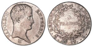 5 francs Napoléon Empereur An 13 L (Bayonne).