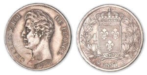 1 franc Charles X 1830 B 5 feuilles (Rouen).