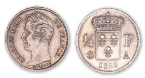 1/4 franc Charles X 1829 A (Paris).