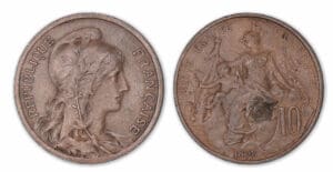 10 centimes Dupuis 1898 flan mat.