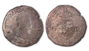 Navarre - Henri III de Navarre, II de Béarn Demi-teston 1574 (Pau).