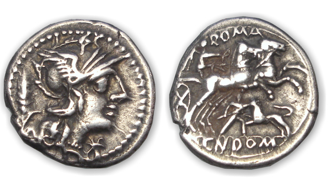 DOMITIA - Denier 128 av. J.-C. DOMITIA - Denier 128 av. J.-C.