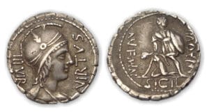 AQUILLIA - Denier serratus 71 av. J.-C.