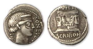 SCRIBONIA - Denier 32 av. J.-C.