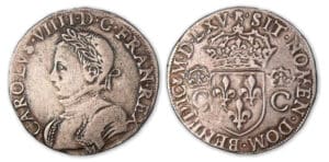 Charles IX - Teston 2e type 1565 M (Toulouse).