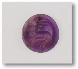 Sassanide - Intaille en améthyste représentant un cervidé - IIIe-Ve siècle ap. J.-C.