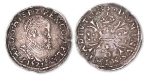 Flandres - Philippe II d'Espagne - Cinquième d'écu 1571.