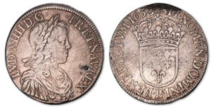 Louis XIV - Ecu à la mèche longue 1652 B (Rouen).