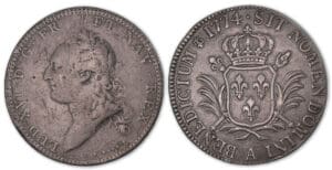 Louis XVI - Ecu aux palmes - Essai en plomb 1774 A (Paris).
