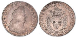 Louis XIV - Demi-écu aux Palmes 1694 O (Riom).