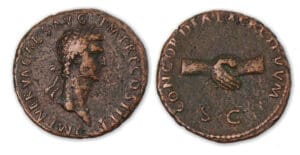 Nerva - As (96, Rome) Mains jointes.