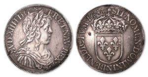 Louis XIV - Demi-écu à la mèche longue 1647 N (Montpellier).