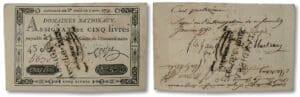 Domaines Nationaux - Assignat de 5 livres faux - 1 novembre 1791