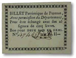 Billet de confiance - Pezenas (Herault) - 2 sols et demi