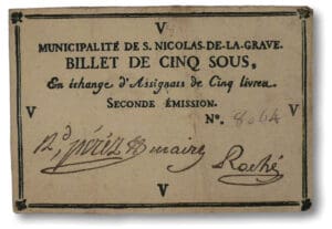 Billet de confiance - Nicolas de la Grave (Haute-Garonne) - 5 livres