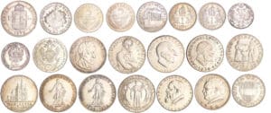 Lot de 22 monnaies Autrichiennes en argent
