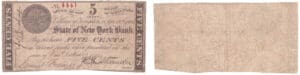 Etats-Unis - Bank Note - Obsolete currency - New York (Kingston Village), State of New York Bank - 5 cents September 19th 1862