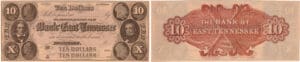 Etats-Unis - Bank Note - Obsolete currency - Tennessee (Knoxville), Bank of East Tennessee - 10 dollars 18--