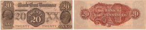 Etats-Unis - Bank Note - Obsolete currency - Tennessee (Knoxville), Bank of East Tennessee - 20 dollars 18--