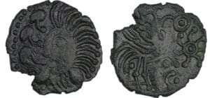 Bellovaques - Bronze au coq à tête humaine (50-30 av. J.-C.)