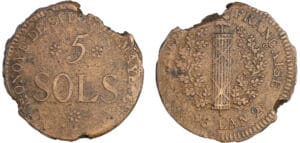 Allemagne - Siège de Mayence - 5 sols 1793 An 2ème