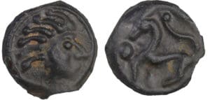 Sénons - Potin à la tête d'indien (52 av. J.-C.)