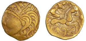 Aulerques Eburovices - Quart de statère au loup (60 av. J.-C.)