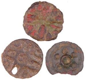 Mérovingien - Lot de 3 fibule en bronze