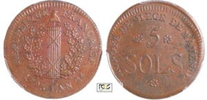 Allemagne - Siège de Mayence - 5 sols 1793 An 2ème