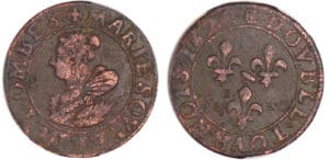 Dombes - Marie de Montpensier - Denier tournoi 1620 (Trévoux) essai en argent