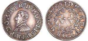Dombes - Henri II de Montpensier - Essai en argent du double tournois 1609 (Trévoux)