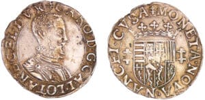 Lorraine - Duché de Lorraine - Charles III - Quart de teston au buste viril (Nancy)