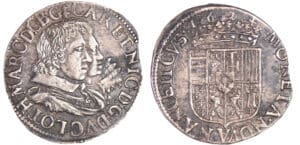 Lorraine - Duché de Lorraine - Charles et Nicole - Teston 1624 (Nancy)