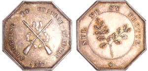 Jeton en argent - Arquebuse de Château-Thierry 1827