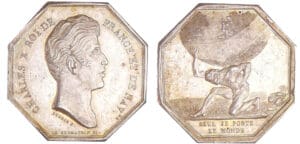 Charles X (1824-1830) - Jeton en argent - Assurance, seul je porte le monde s.d.